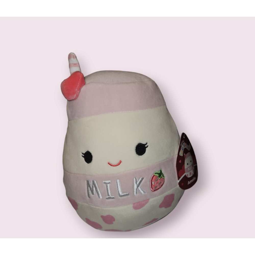 Valentines Day Squishmallows Plush Toy (Amelie Strawberry Milk) 8" inches NEW